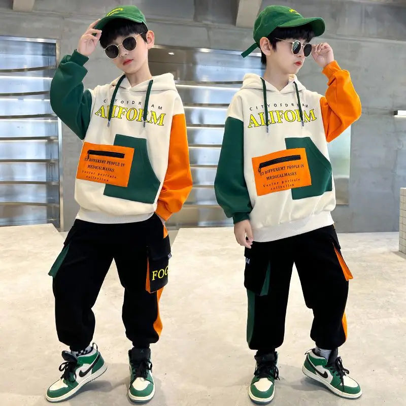 Boys Clothes Set Spring Autumn Cotton Junior Hoodie 2pcs Boy Tracksuit Children's Casual Suit Kids Clothing Set