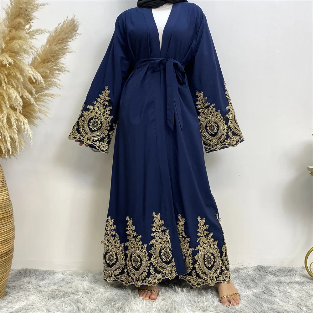 Modest Abaya Ramadan Femme Musulmane Embroidery Kimono Kaftan Islamic Clothing Muslim For Women Cardigan Caftan Robe