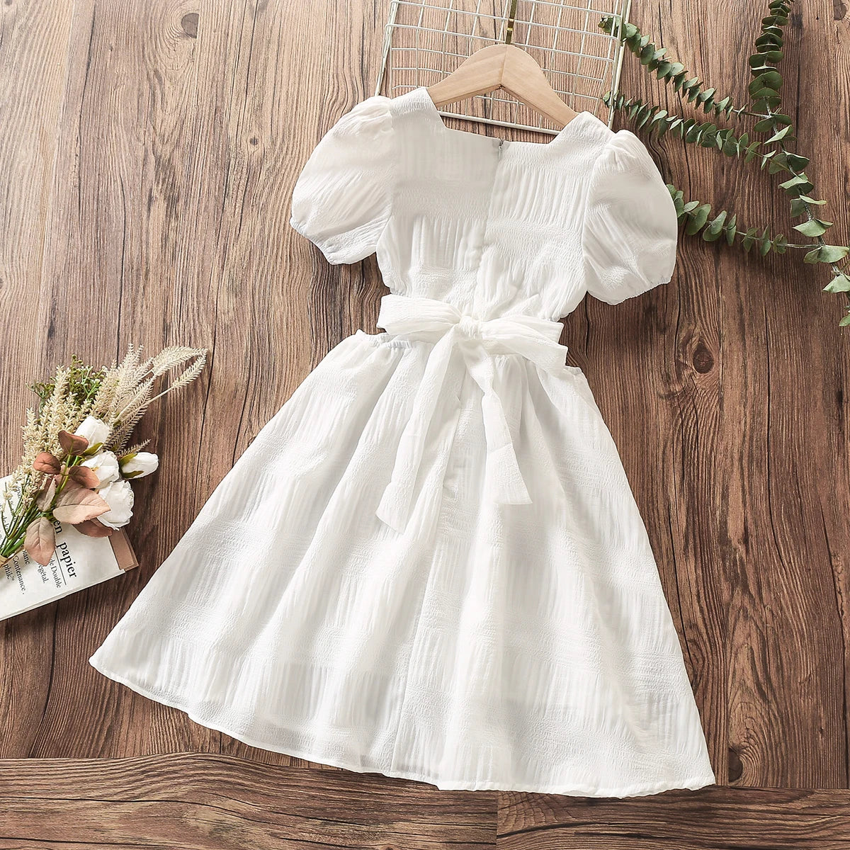Kids White Dress for Girls Clothes Party Long Dress Prom Princess Outfits Children New Summer Teenagers Vestidos