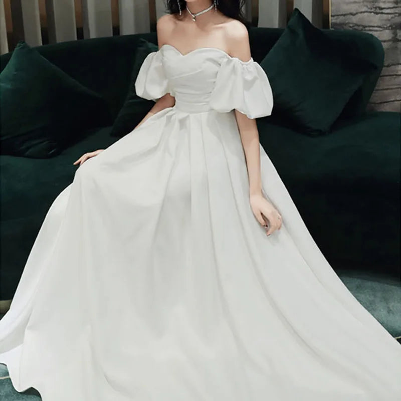 White Evening Dress Maxi Dresses for Women One Shoulder Birthday Party Elegant Long Host Sexy Dress Women Wedding Dresses