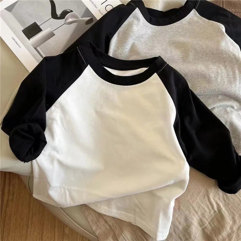 Boy Long Sleeve Tee Shirt Spring Autumn Clothes Kid 4 5 6 7 8 9 10 11 12 13 14 15 Year Sweat Stitch Girl Sweatshirt Children Top
