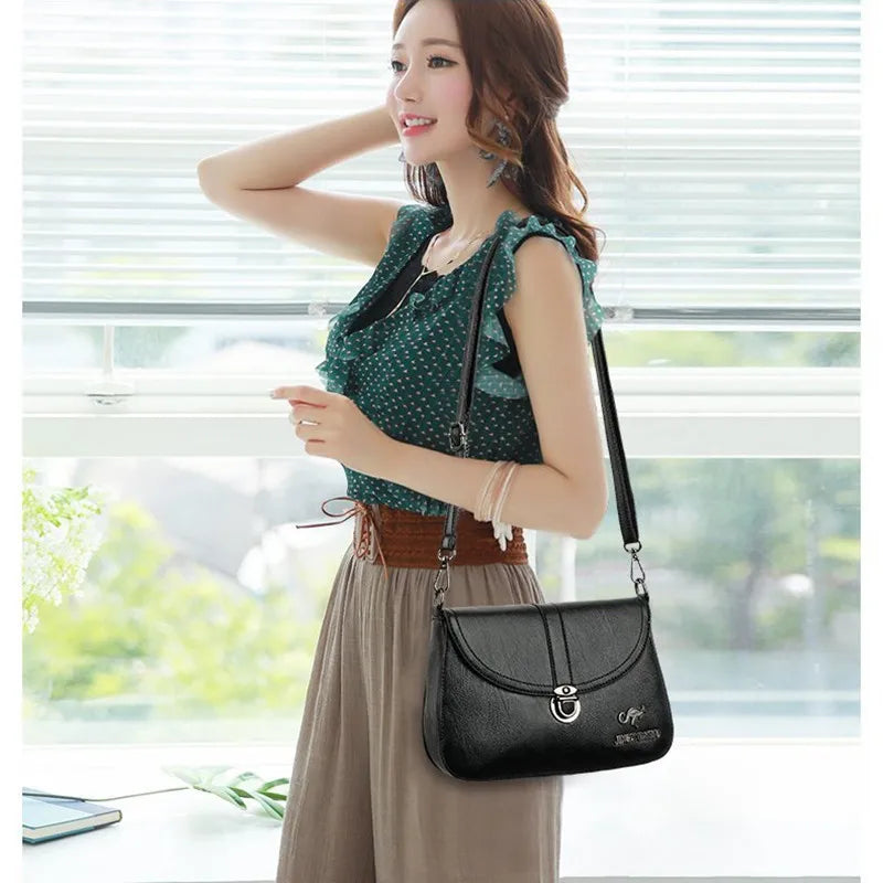 Ladies Large Capacity Crossbody Bag Fashion Women's Simple Shoulder Shoulder Bag Elegant Straddle Mom's Handbag