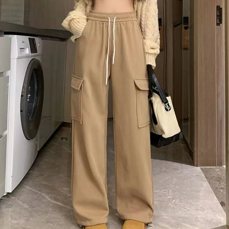 Women's  New  High Waist Loose Slim Wide Leg Pants for Workwear Trousers Casual Leggings