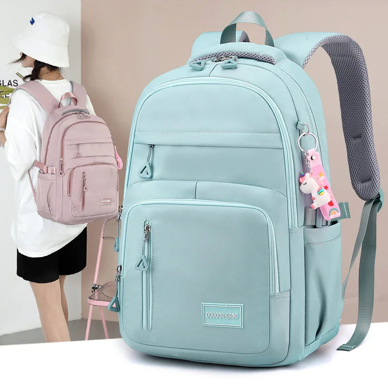 Schoolbag girls primary school students light weight reduction child female junior high school students large capacity backpack
