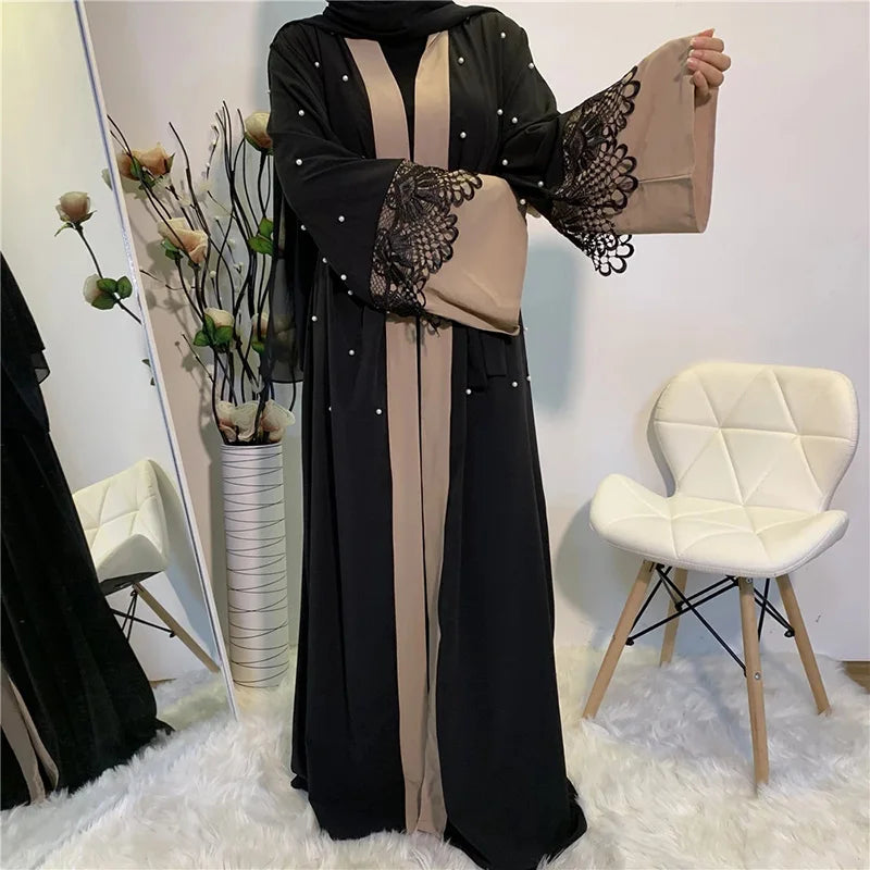 Abaya Dubai Femme Luxury Gold Rhinestones Muslim Dress Abayas Women Kaftan Islamic