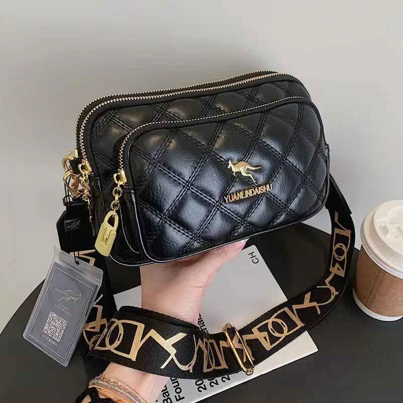 Small Lingge Women's Bag New Trend Ins Small Fragrant Style Shoulder Bag Niche Handbag Three-layer Casual Crossbody Bag