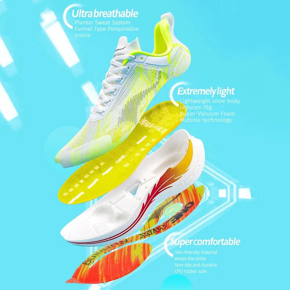 Running Shoes for Men Lightweight Design Quickly-dry Marathon Shock Absorption Support Male Sneakers