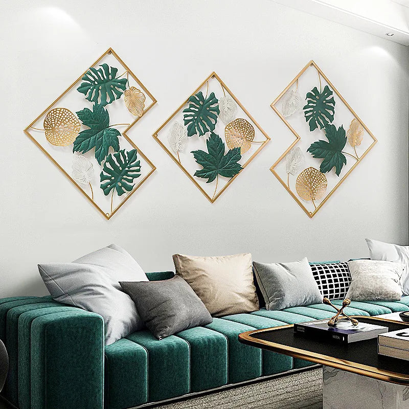 New Chinese metal jewelry iron art wall decoration hanging painting living room bedroom TV background wall stereo wall hanging