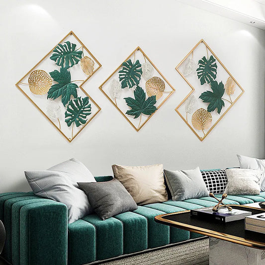 New Chinese metal jewelry iron art wall decoration hanging painting living room bedroom TV background wall stereo wall hanging