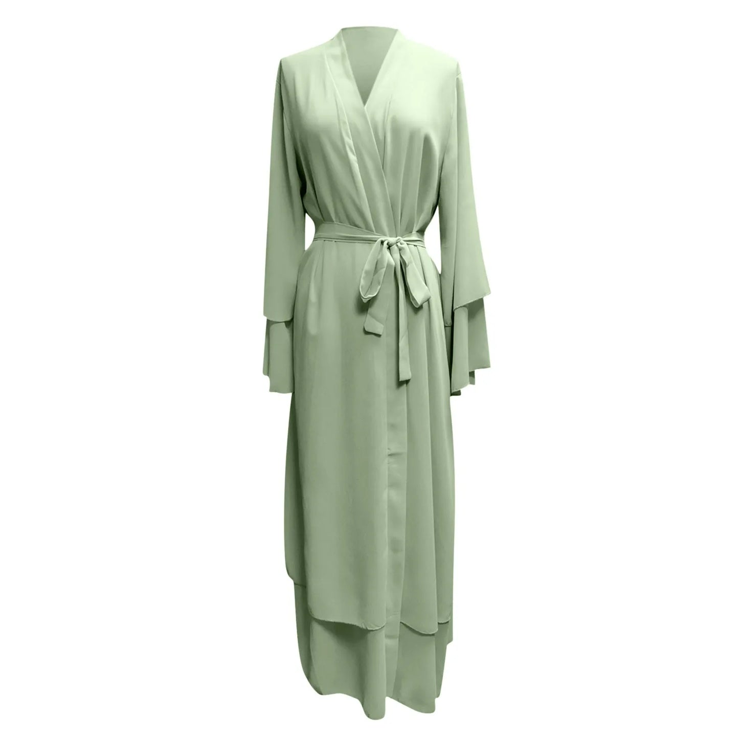 Double layer Abaya Kimono Dubai Kaftan Muslim Cardigan Abayas Dresses Women Casual Robe Femme Caftan Islam Clothes