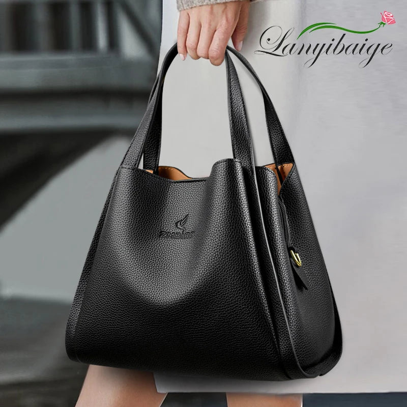 Luxury Handbags Women Bags Designer Ladies Chic Genuine Leather Cowhide Stylish Crossbody Shoulder Bag Sac Main