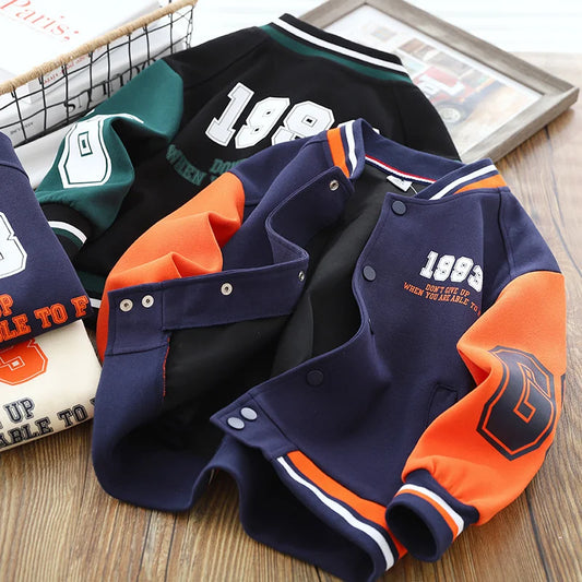 Trends Kids Jackets New Boy Baseball Clothes Fashion Children's Coat Spring Autumn Casual Top Teenager Letter Tracksuit