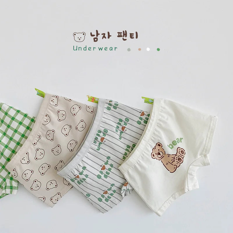Little Boys' Cotton Boxer Briefs Children Four Seasons Soft Underwear Shorts Toddler Kids Ventilate Panties