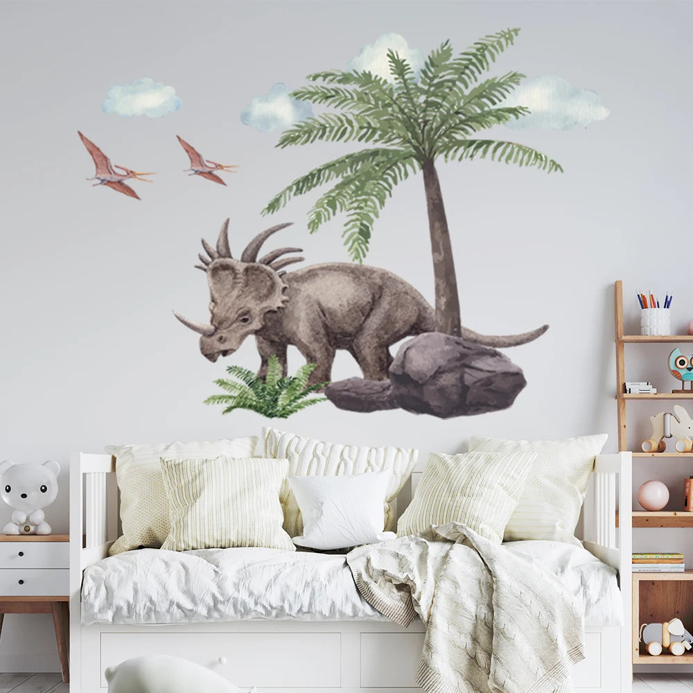 Cartoon Dinosaur Park Wall Sticker For Kids Room Decoration Mural Decor Vinyl Decals For Home Decor  Wall Decor