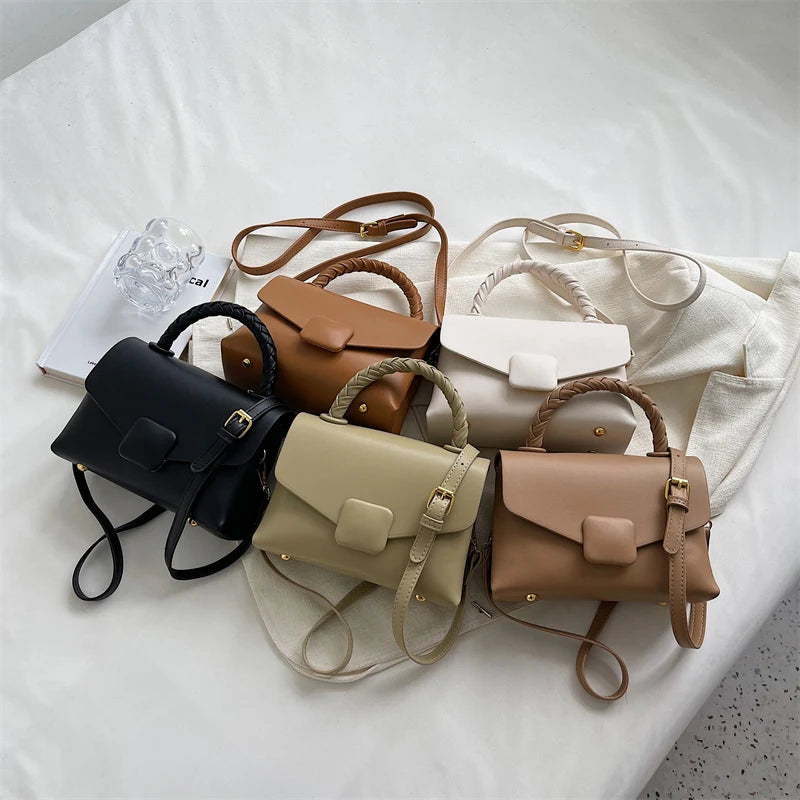 Twist Hand Bags for Women High Quality PU Shoulder Bag Cute Purses and Handbag Designer Crossbody Bag Luxury Satchel