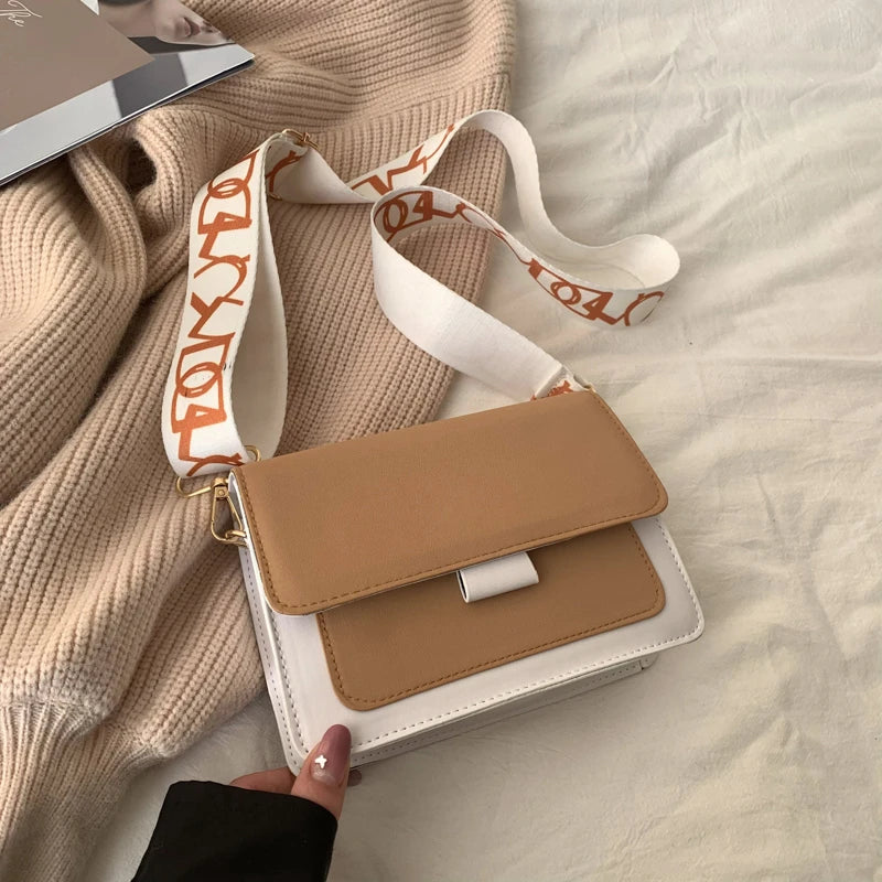 Small Classic Fashion Female Shoulder Bag Wide Straps Flap Crossbody Bags for Women Trend Simple Handbag Designer Bag