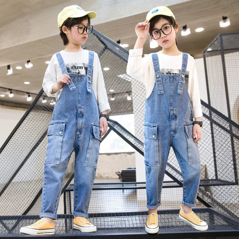 Boys Jeans Teens Overalls Rompers School Denim Jumpsuit Pants Overalls for Big Boys