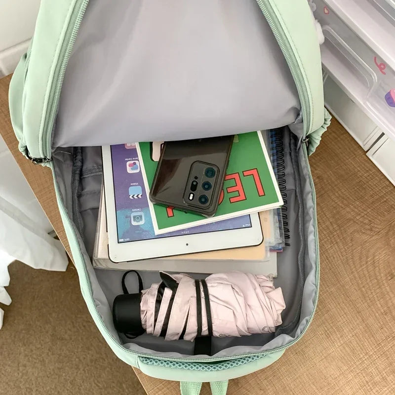 Women Fashion College Backpack Lady High Capacity Waterproof Trendy Women Laptop School Bags Cute Girl Travel Book Bag