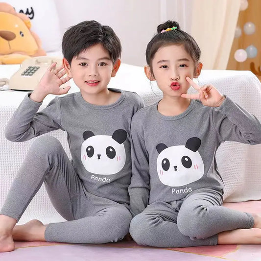 Boys Girls Pajamas Autumn Animal Panda Children's Clothing Sleepwear Cotton Pyjamas Sets For Kids 2 4 6 7 8 10 12 Years