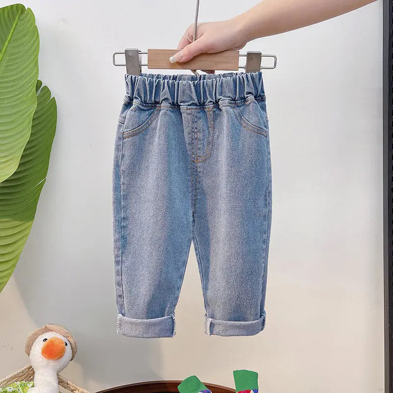 Spring Baby Boys Children Clothing Toddler Tracksuits Clothes Long Sleeve Cartoon T-shirt Jeans Set Cotton Suits