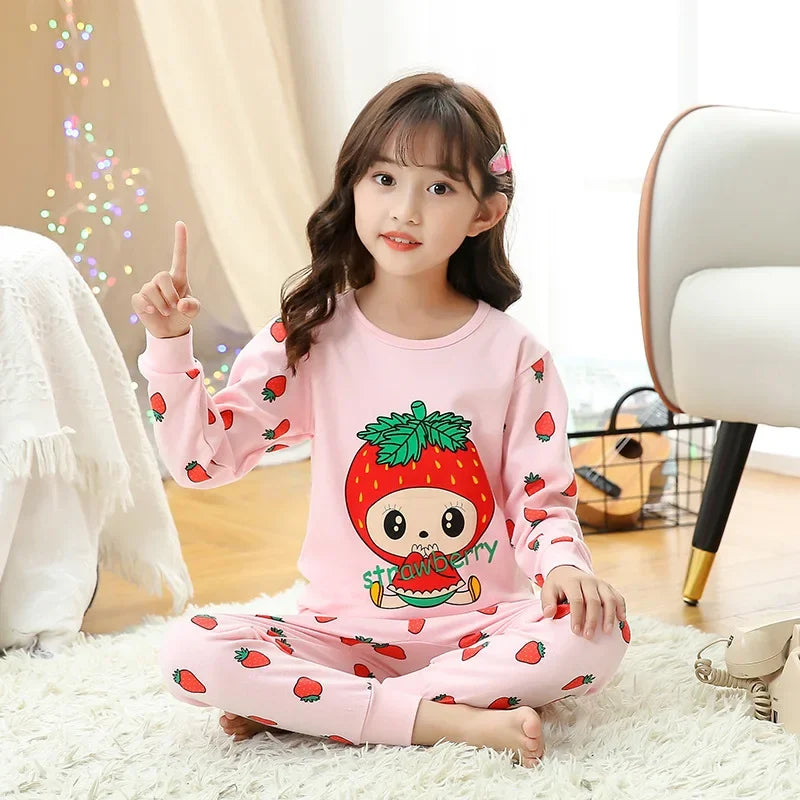 Autumn Children Home Clothes Set Boys and Girls Long-sleeved Pajamas