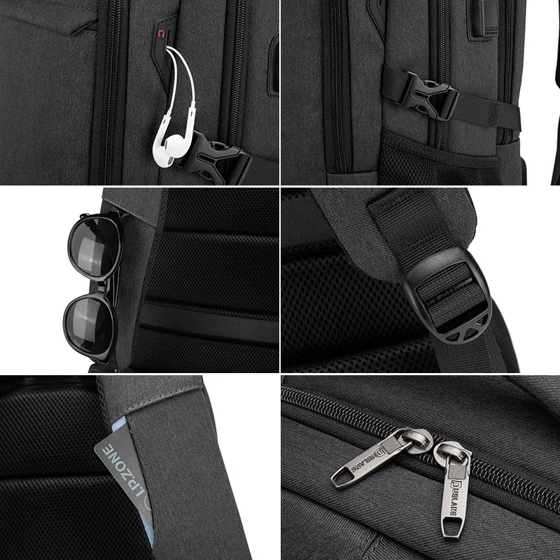 New Fashion Water Resistant Business Backpack For Men Travel Notebook Laptop Backpack Bags 17.3 inch Male  For Teen