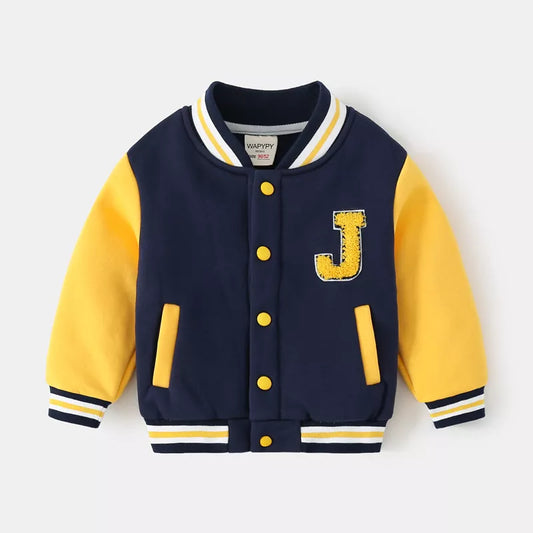 Boys Baseball Uniform Outwear Autumn Winter Casual Thicking Letter Print Cotton Coats V-Neck Children Outfits For Boys  kids