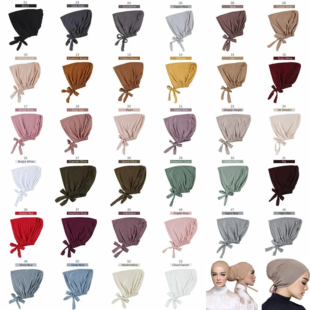 Jersey Soft Modal Muslim Turban Hat Inner Hijab Caps Islamic Underscarf Bonnet India Hat Female Headwrap Turbante Mujer