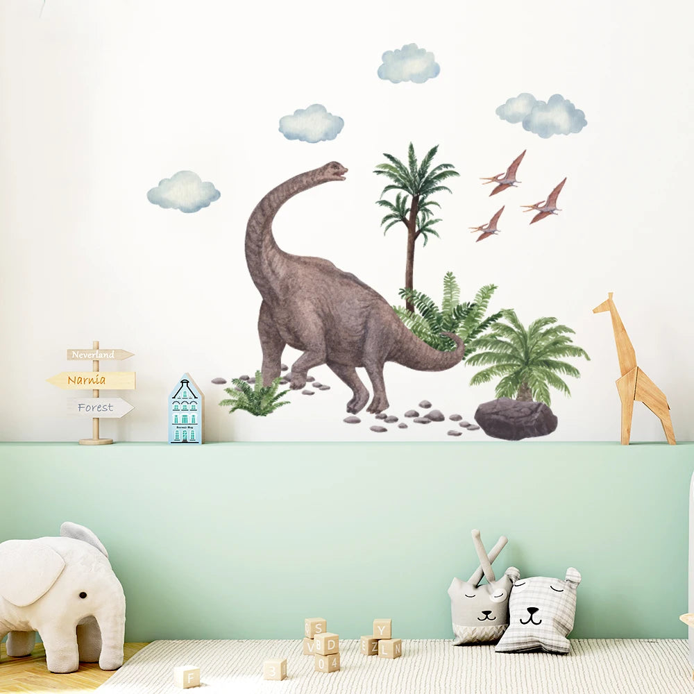 Cartoon Dinosaur Park Wall Sticker For Kids Room Decoration Mural Decor Vinyl Decals For Home Decor  Wall Decor
