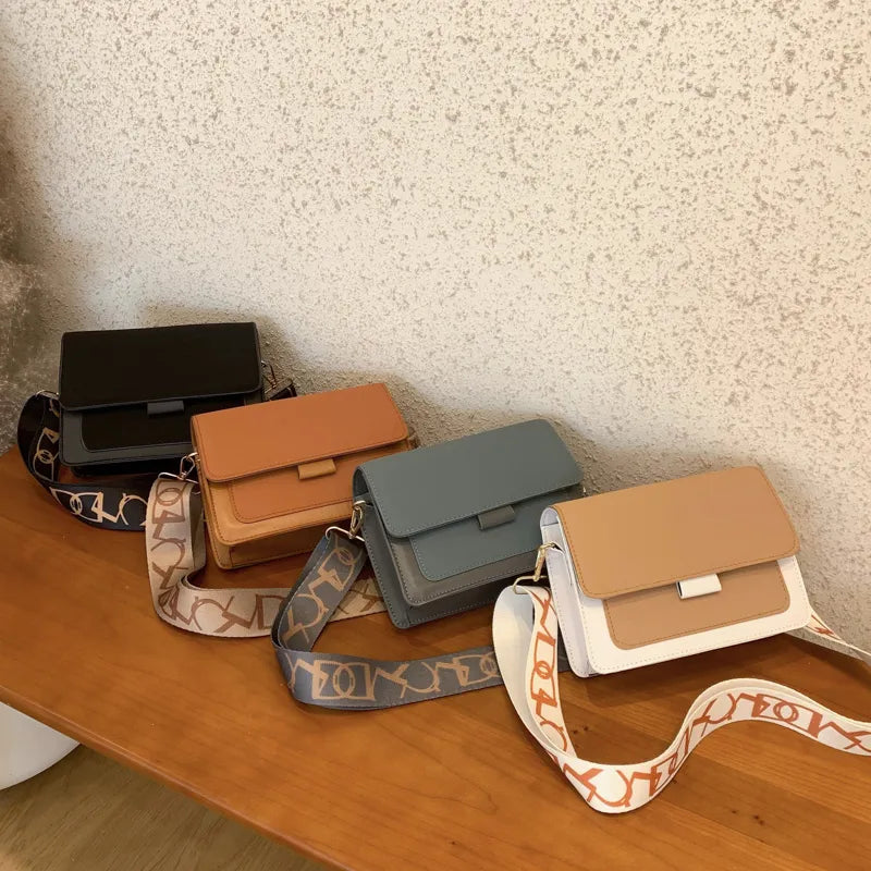 Small Classic Fashion Female Shoulder Bag Wide Straps Flap Crossbody Bags for Women Trend Simple Handbag Designer Bag
