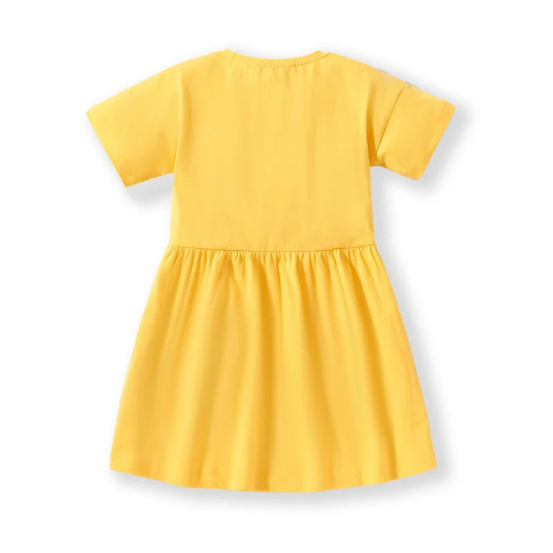 Girls Dresses Flower  Applique Hot Selling Summer Kids Clothing Short Sleeve Baby Frocks kids girls  toddlers