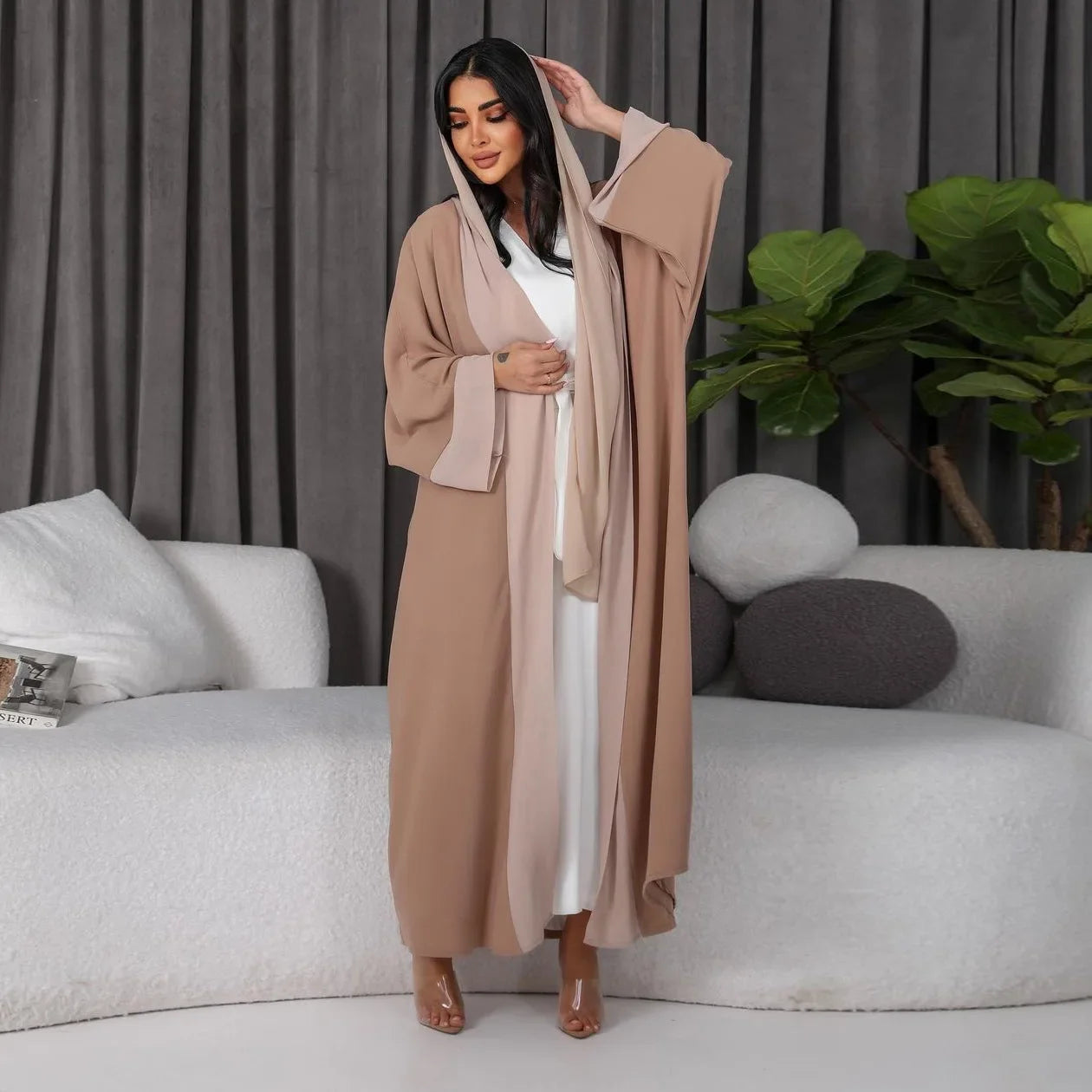 Ramadan Eid Muslim Kimono Abaya Islam Arabic Kaftans Chiffon Abayas for Women Clothing Jumpsuit Outwear Cardigan