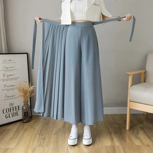 Spring Summer, Women Chiffon Trousers High Waist Pants