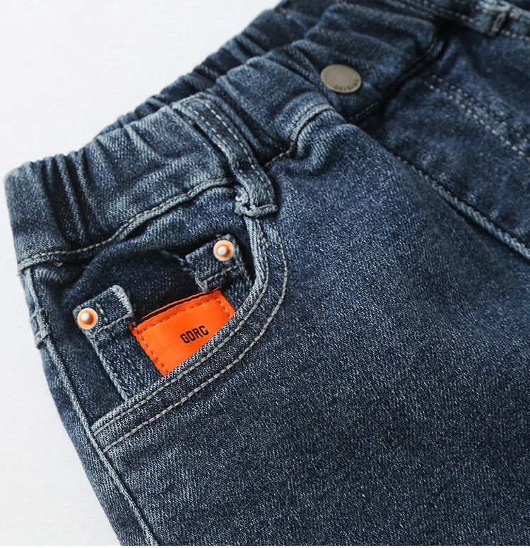 Latest Plain Boys Jeans Kids Blue Casual Denim Pants Pencil Trousers Kid's Clothes