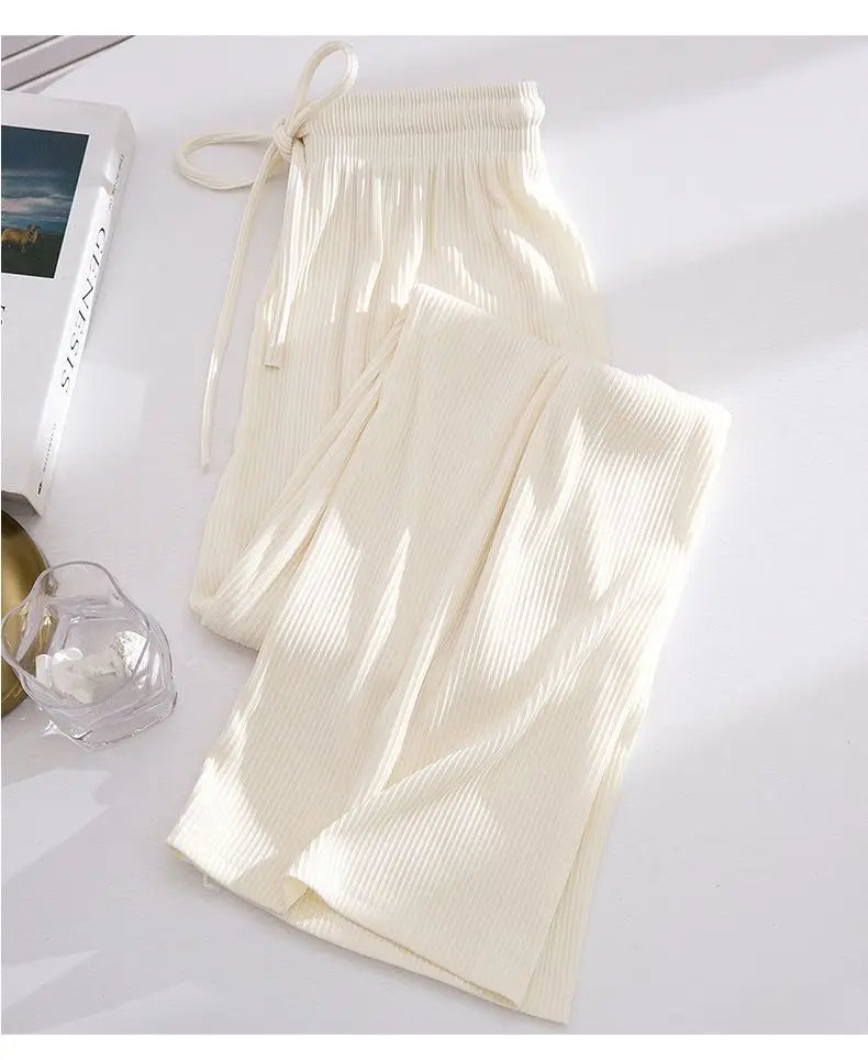 Wide-leg Pants Women Summer  New High Waist Drape Loose Narrow Version Straight Casual Summer Thin Pants