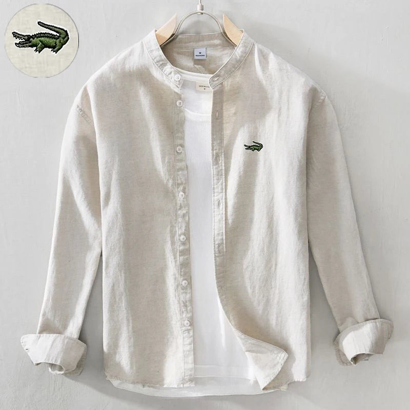 Crease-Resistance Shirts Men Summer New Short Sleeved Cotton Linen Shirt Business Casual Loose Fitting High Elasticity T-shirt