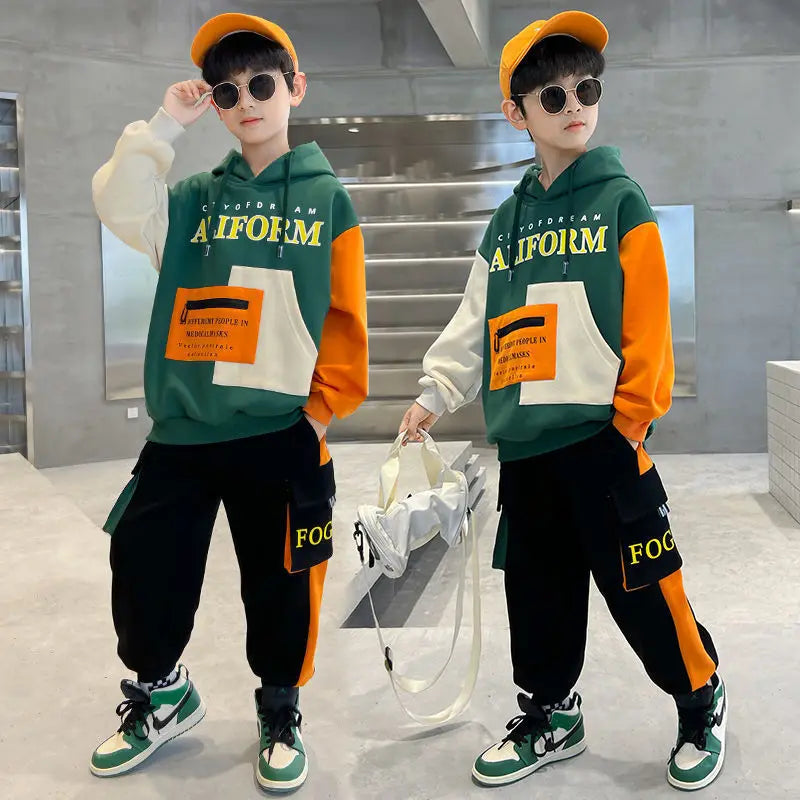 Boys Clothes Set Spring Autumn Cotton Junior Hoodie 2pcs Boy Tracksuit Children's Casual Suit Kids Clothing Set