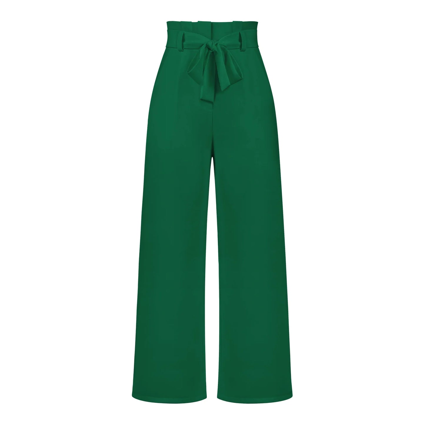 Casual Silk Women's Loose Wide Leg Pants Women's Summer Trousers All-match Wide-leg Trousers With Belt Temperament Commuter Offi