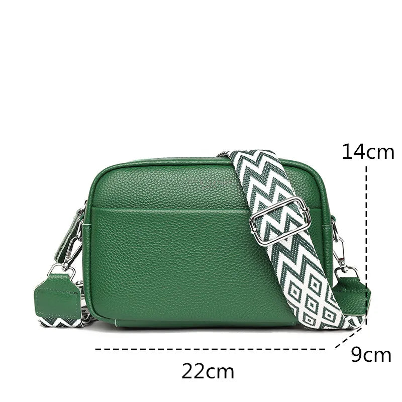 High Quality Genuine Leather Women Crossbody Shoulder Bags Luxury Solid color Cow Leather Handbag Female Messenger Tote Sac