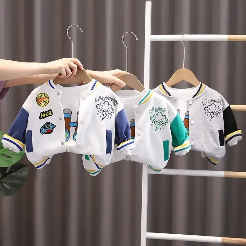 New Spring Autumn Children Boys Clothes Kids Clothing Suit Jacket Coat Pants Infant Cotton Tracksuits