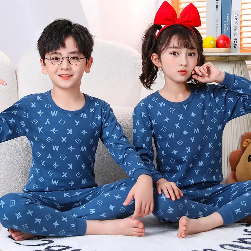 Baby Boys Pajamas Autumn Long Sleeved Children's Clothing Sleepwear Teen Pajama Cotton Pyjamas Sets For Kids 6 8 10 12 14 Years