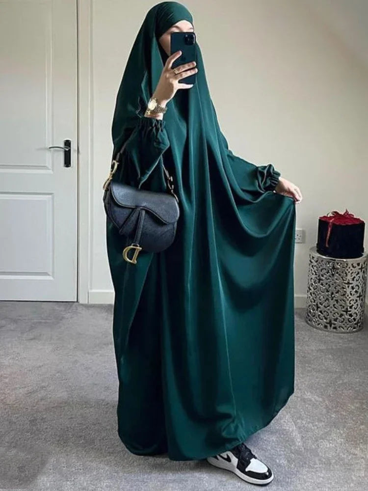 Ramadan Eid Jilbab for Women Abaya Prayer Garment Khimar Hijab Muslim Dress Islamic Clothing Abayas Djellaba Femme