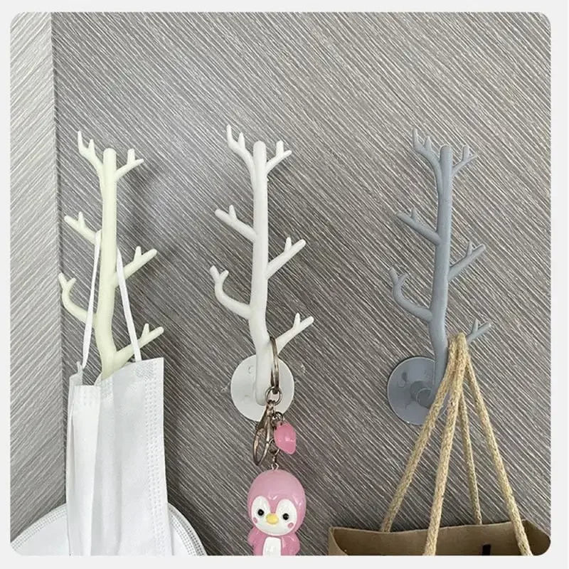 1Pc Japanese Branch Hook Wall Décor Key Holder Organizer Storage Sticky Hooks Home Accessories Coat Rack Hanger Wall Hook