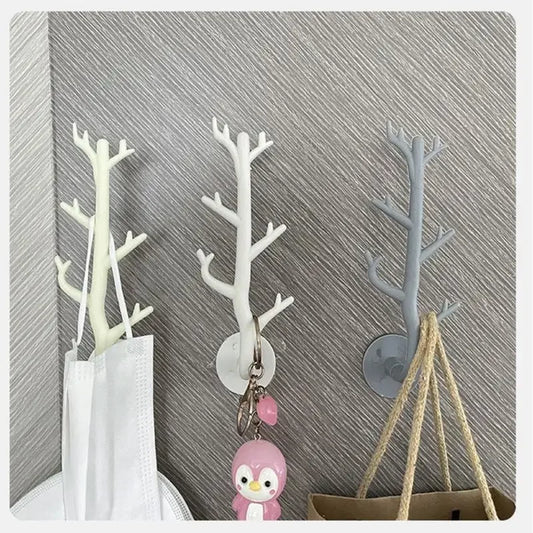 1Pc Japanese Branch Hook Wall Décor Key Holder Organizer Storage Sticky Hooks Home Accessories Coat Rack Hanger Wall Hook