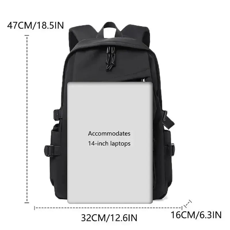 Waterproof Solid Color Simple Men's Backpack
