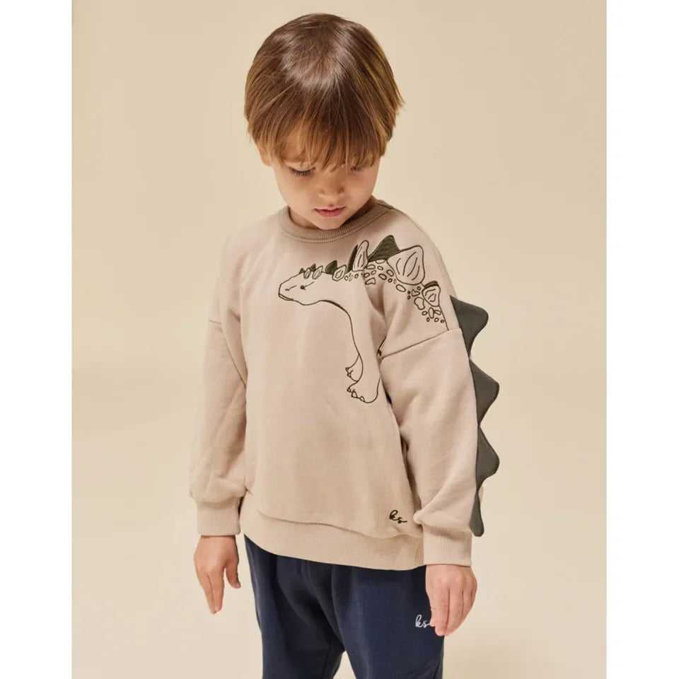 Autumn Konges Slojd Kids Clothing Baby Boys Fleece Cotton Sweatshirts Girls Cartoon Swan Dinosaur Pullover Children Top Trousers kids girls boys