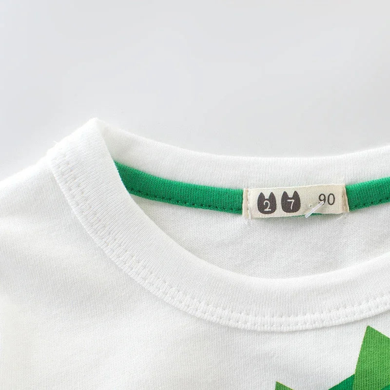 Children's Clothing Autumn New Boys' T-shirt Wholesale Cartoon Dinosaur Kids Tops Tees Long Sleeve Bottoming Shirt for Boy kids  boys toddlers