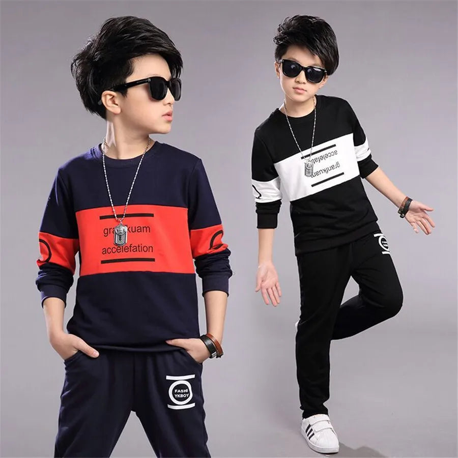 Kids New Girls Clothing Clothes Sports Suits Boy Tracksuits Sets  spring Autumn Top + pants 5 6 7 8 9 10 11 12 Year