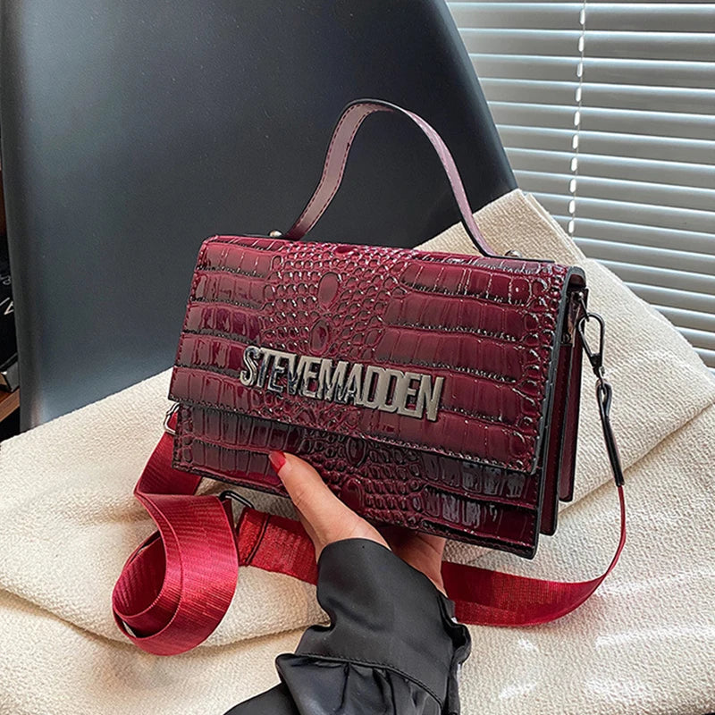 Ladies Simple Shoulder Bag High Quality Girls Crossbody Vintage Fashion Snake Skin Pattern for Girls Underarm Bag PU