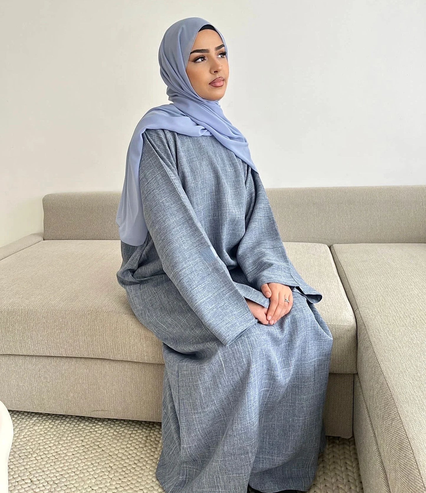 Cotton Linen Closed Abaya Dress Turkey Casual Plain Abayas for Women Dubai Luxury Ramadan Islamic Kaftan Muslim Hijab Robe